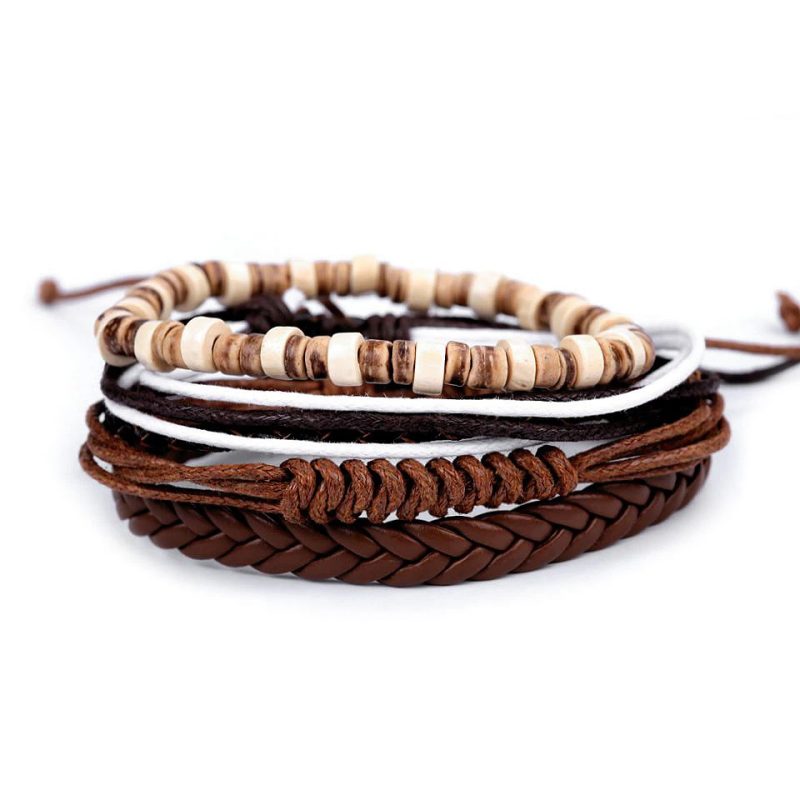 bratara maro handmade piele ecologica lemn