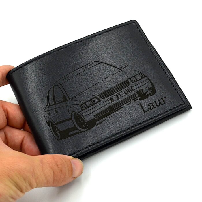 cadou barbati portofel personalizat autoturism piele negru
