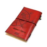 jurnal piele rosu personalizat nume cadou retro