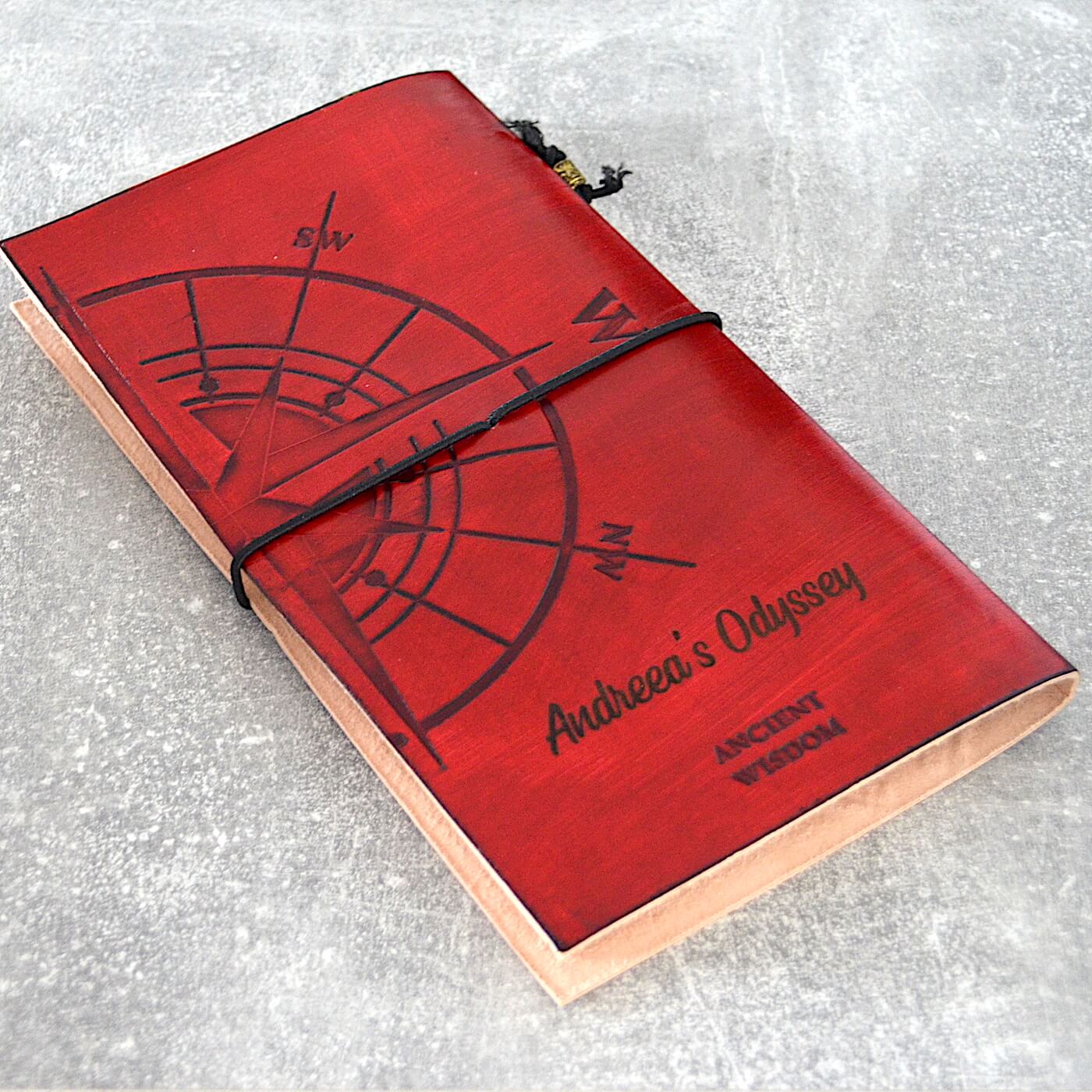 jurnal piele rosu personalizat nume cadou retro1 jurnal piele rosu personalizat nume cadou retro1