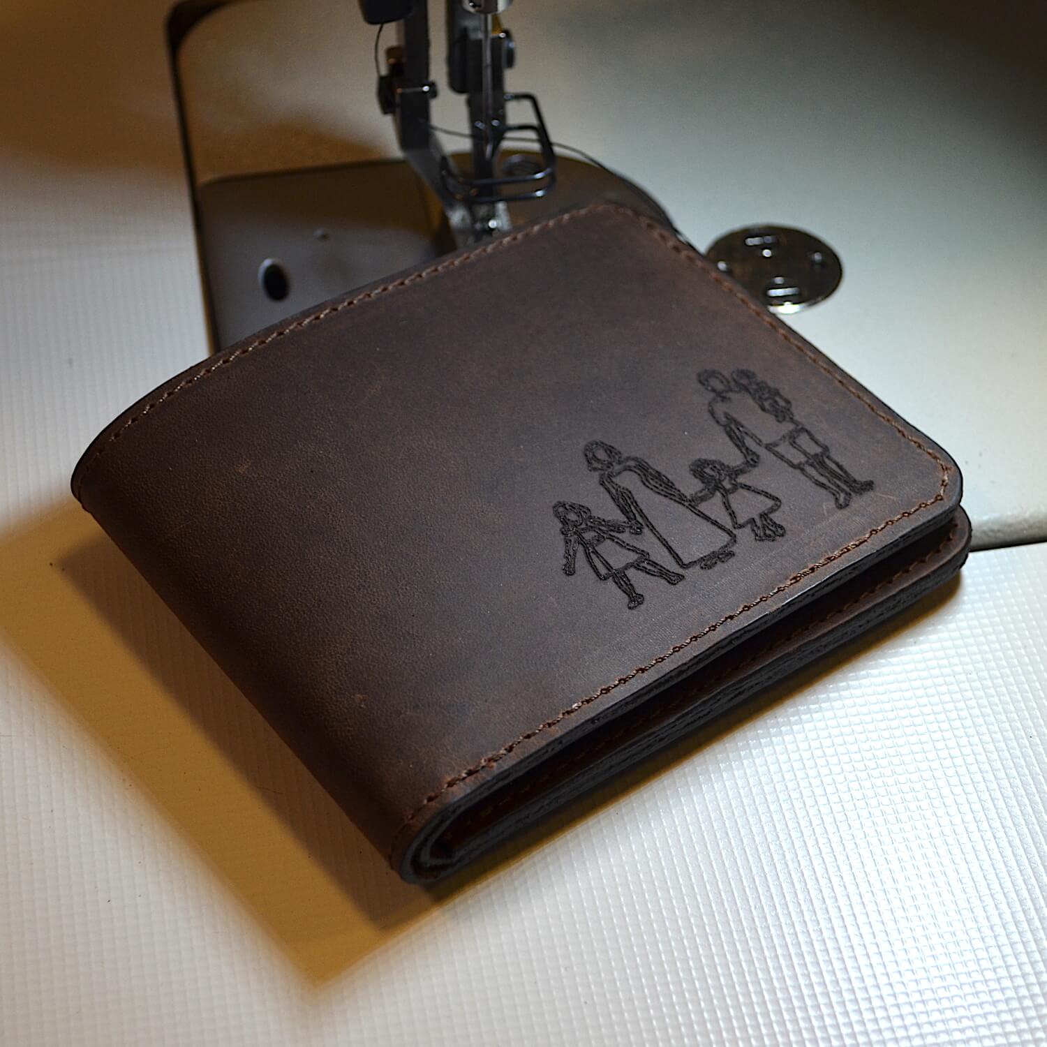 portofel barbati personalizat imagine piele naturala maro vintage