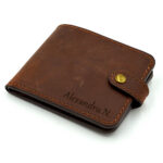 portofel barbati personalizat piele naturala maro vintage personalizat text