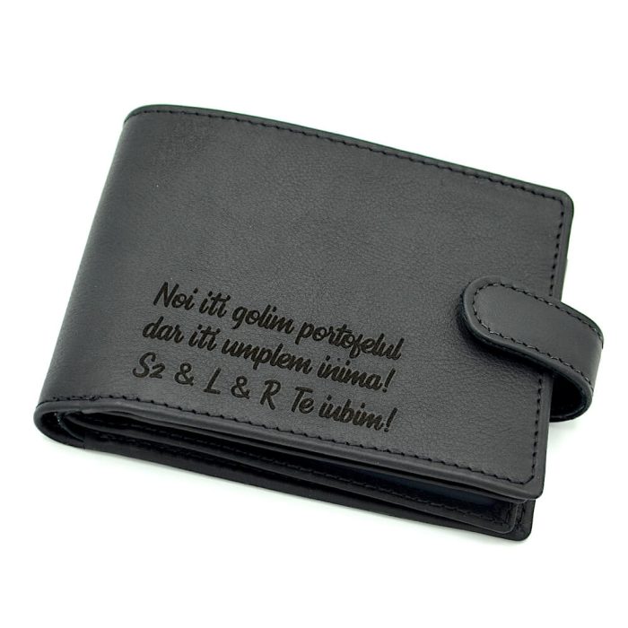portofel barbati personalizat text piele naturala negru3