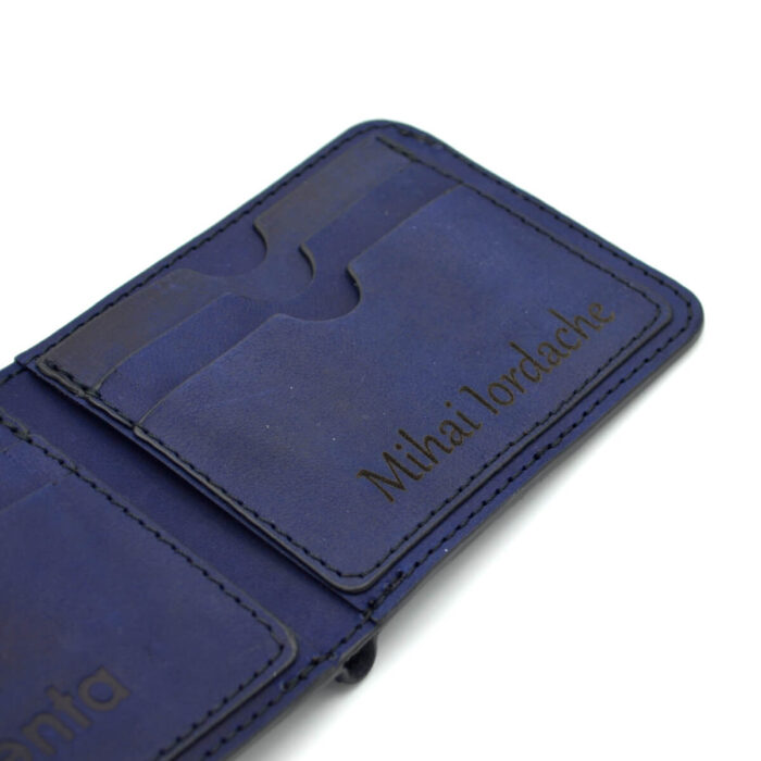 portofel personalizat cadou premium barbati piele albastru1