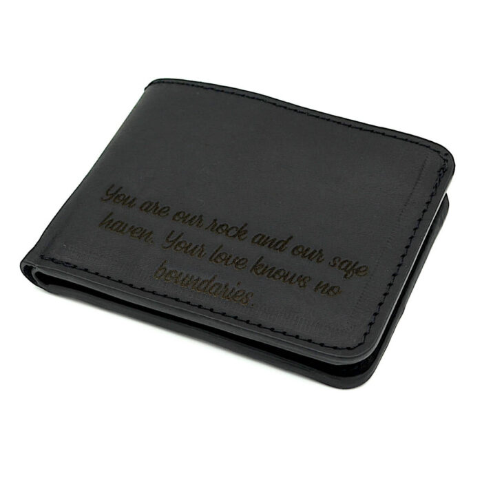 portofel premium piele fina neagra personalizat