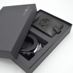 set cadou barbati portofel personalizat imagine si curea piele ambalaj personalizat