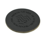 coaster piele negru personalizat logo1