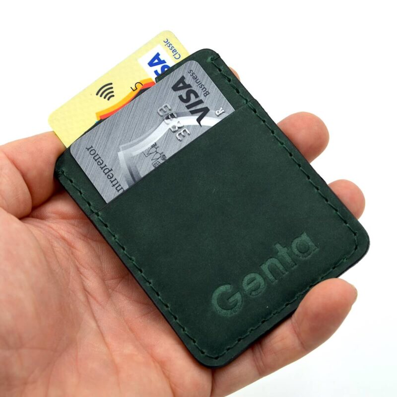 portcard handmade piele verde24