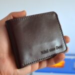 cadou barbati portofel personalizat piele maro inchis