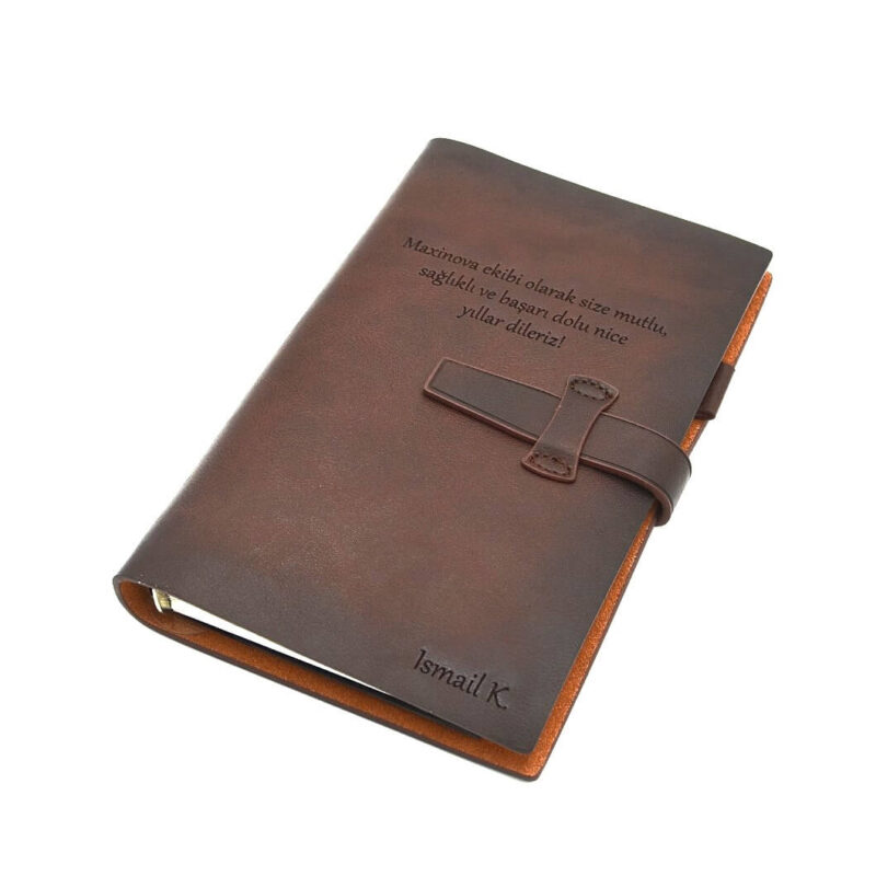 agenda cadou personalizat piele maro