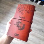 agenda calatorie personalizata piele maro vintage jurnal handmade