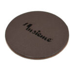 coastere pahar piele personalizate logo maro inchis