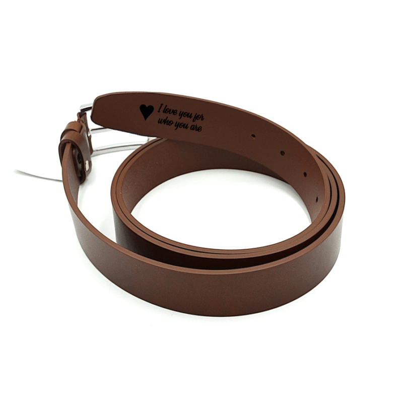 curea barbati personalizata piele maro inchis cadou personalizat