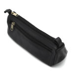 penar negru fermoar piele naturala personalizat cadou