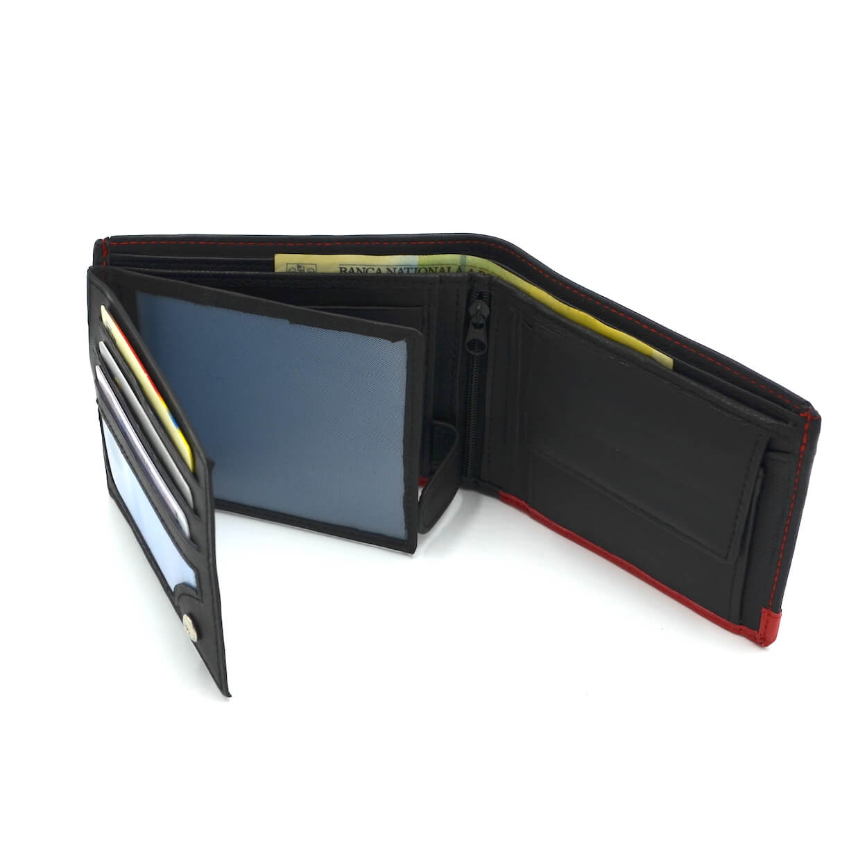 portofel barbati negru rosu piele naturala2 portofel barbati negru rosu piele naturala2