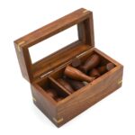 cadou joc mini popice bowling din lemn inntr o cutie personalizata