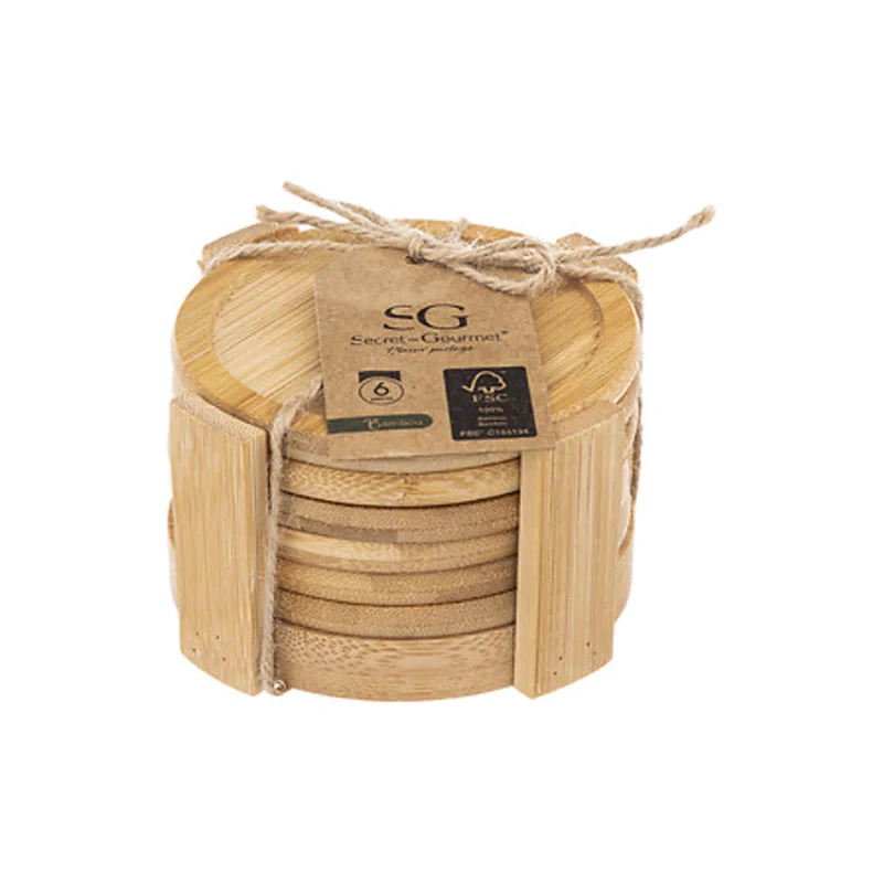 set 6 coastere din bambus personalizabile cu text sau logo1