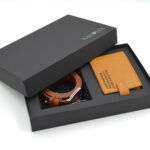 set premium cadou barbati portofel personalizat curea