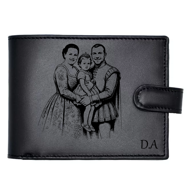 portofel barbati negru piele naturala personalizat imagine REGAL AI