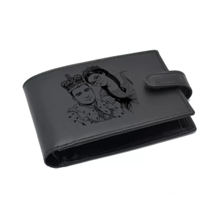 portofel barbati negru piele personalizat portret REGAL AI min